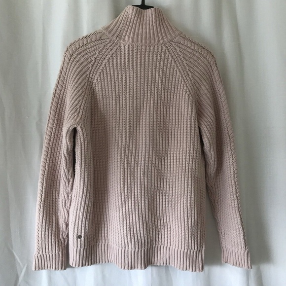 Lululemon Bring The Cozy Turtleneck Sweater Sz 8 Misty Pink Cable Knit NWOT - Picture 8 of 13